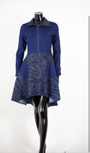 Load image into Gallery viewer, Laser cut Stretch denim zip coat/dress  Samuel Dong