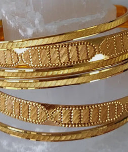 Bracelet Set Bangle Gold Plated