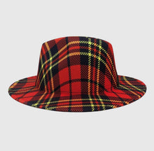 Load image into Gallery viewer, Red Plaid Fedora Hag