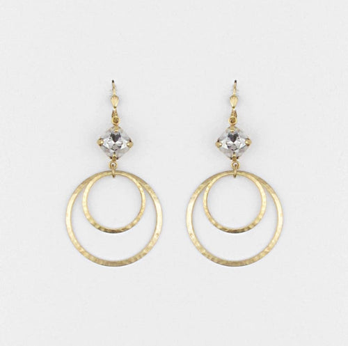 Shimmering hoops complimented by classic Swarovski crystals
