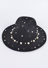 Load image into Gallery viewer, Fedora Hat W/Pearls and Metal