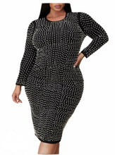 Load image into Gallery viewer, Pearls Embellised Plus Size Dress