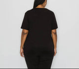Sequin Inset Short Sleeve Curve