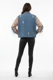 Sequin Sleeves Denim Jacket