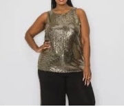 Sequin Side Ruched Top