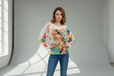 3/4 sleeve knitted sweater