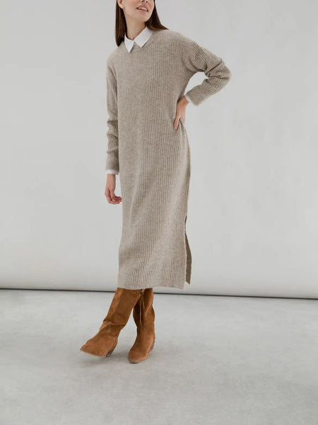 Ribbed Long Sleeve Midi Dress