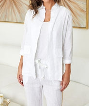 Load image into Gallery viewer, Linen White Open Cardigan Sequin Star