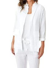 Load image into Gallery viewer, Linen White Open Cardigan Sequin Star