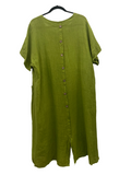 Back Buttons Down Linen Dress