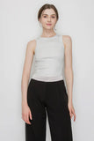 Metallic Coated Ribbed Tank Top