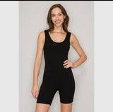 Sleeveless Scoop Neck Rib Romper
