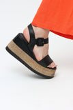 Venetia Black Sandals Genuine Leather