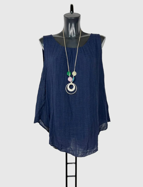 Cotton Top Solid Color w/Necklace