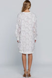 Feather Fringe Long Sleeve Mini Dress