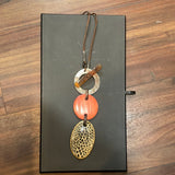 Orange Necklace Animal Print