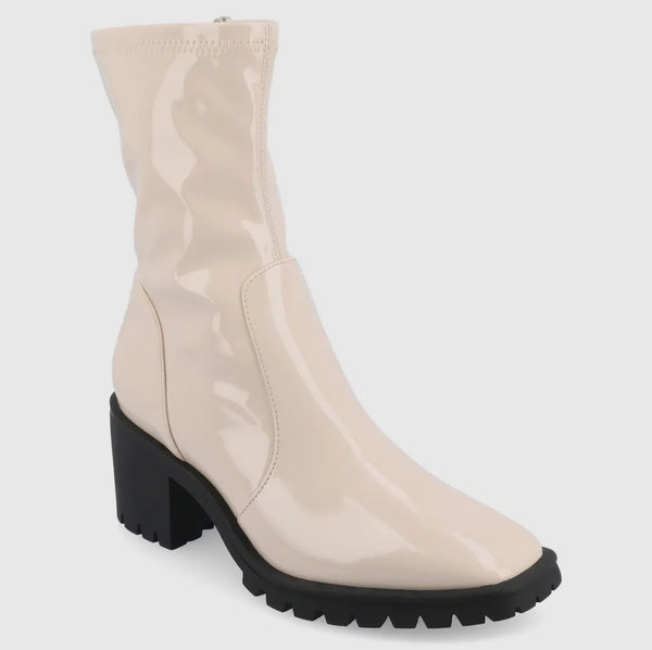 Tru Comfort Booties Patent Leather Heels