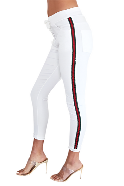 Green Red Ribbon Side Stripe Jogger