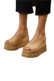 Agnes’s Beige Sandals Genuine Leather