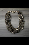 Multi Strand Beaded Pearl Collar Necklace