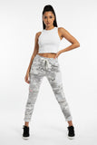 Camouflage Crinkle Jogger pants w/ Sequin Patches