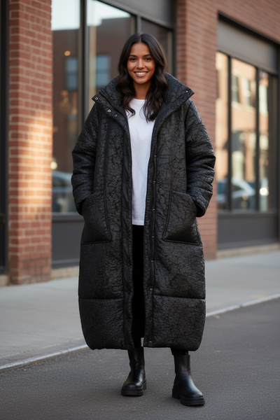 LUUKAA Black Fiora Coat & hand muff