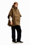 Embroidered quilted poncho