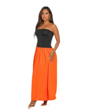 Colorblock Tube Maxi Dress