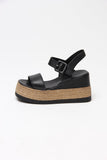 Venetia Black Sandals Genuine Leather