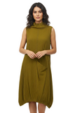 Mustard Crinkled Moonlight Dress D3532
