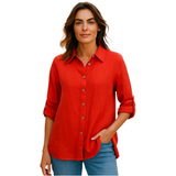Linen Button Down Blouse -women