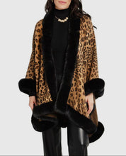 Load image into Gallery viewer, Luxury Thick Cheetah Pattern Faux Fur Cape