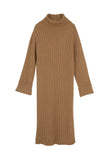 Ribbed Knit Long Sleeve Midi Dress