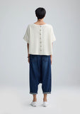 SLOANA Textured hemp & cotton blouse