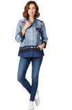DAMEE ABSTRACT PAINTING DENIM PRINT JKT - 5031-BLU