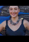 Multi Strand Beaded Pearl Collar Necklace