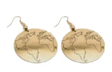 Gold map earrings