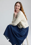 RILEY Textured hemp & cotton jacquard blouse