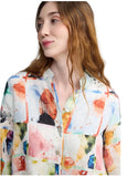 AVELIA Painterly print linen shirt/jacket