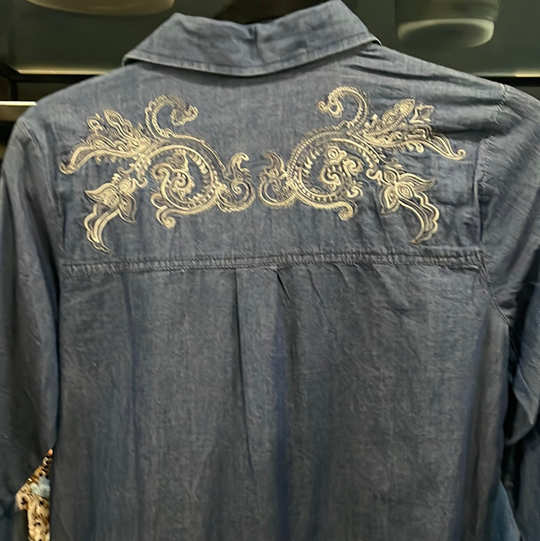 Denim Embroidered Tunic