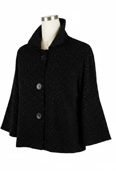 DAMEE METALLIC CROPPED JKT - 4952 - BLK