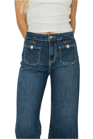 High Rise Crop Palazzo Jeans