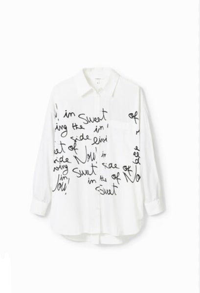 Desigual Oversize Lettering Shirt