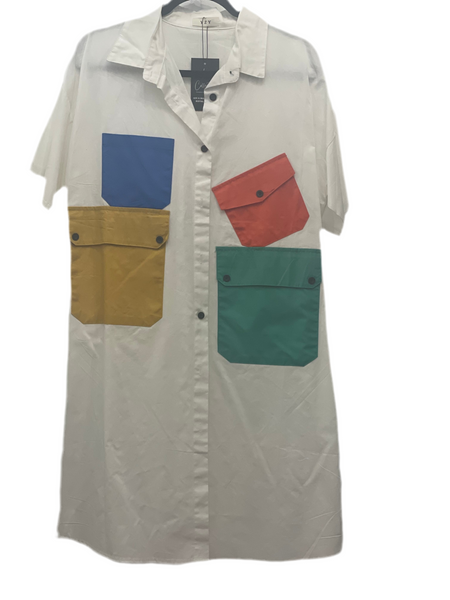 One Size Short sleeve shirt dress