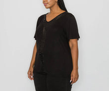 Load image into Gallery viewer, Sequin Inset Short Sleeve Curve