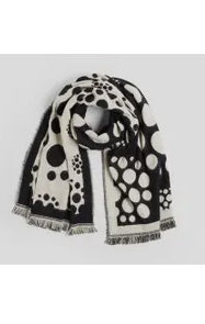 Polka Dot Oblong Scarf Black/cream