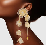Dangle Cascade Flower Earrings