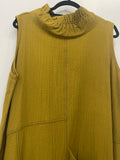 Mustard Crinkled Moonlight Dress D3532