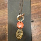Orange Necklace Animal Print