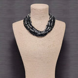 Multi Strand Beaded Pearl Collar Necklace
